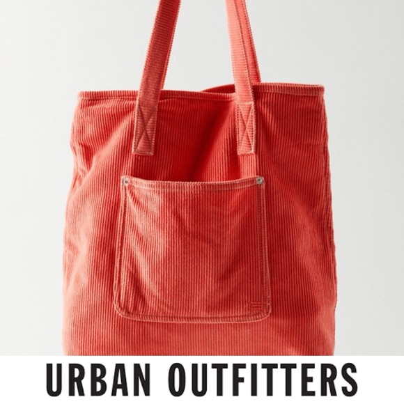 Urban Outfitters Handbags - Urban Outfitters Vibrant Coral Corduroy Tote❤️ NWOT